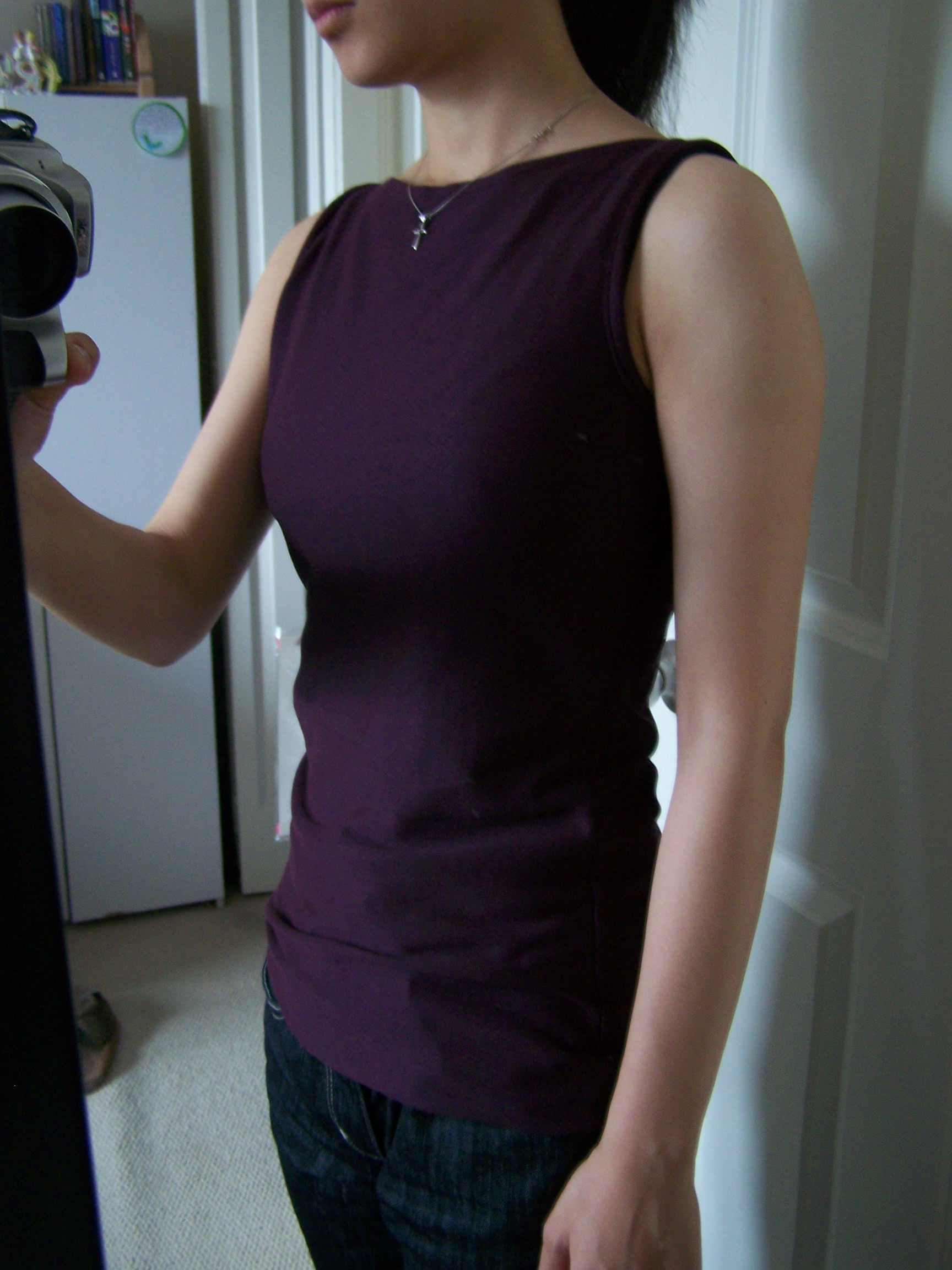 the fit of the tank top, baste stitch first along the sides and top 